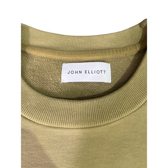 John Elliott Olive Green Crewneck Sweatshirt Fleece Lined Pullover Unisex - Picture 2 of 7